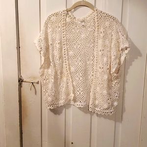 Dress Barn Crop Crochet Shrug